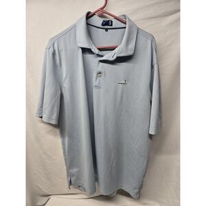 Stitch Polo Shirt Men's XL Blue White Stripe Golf Course Stretch Synovus Hit‎